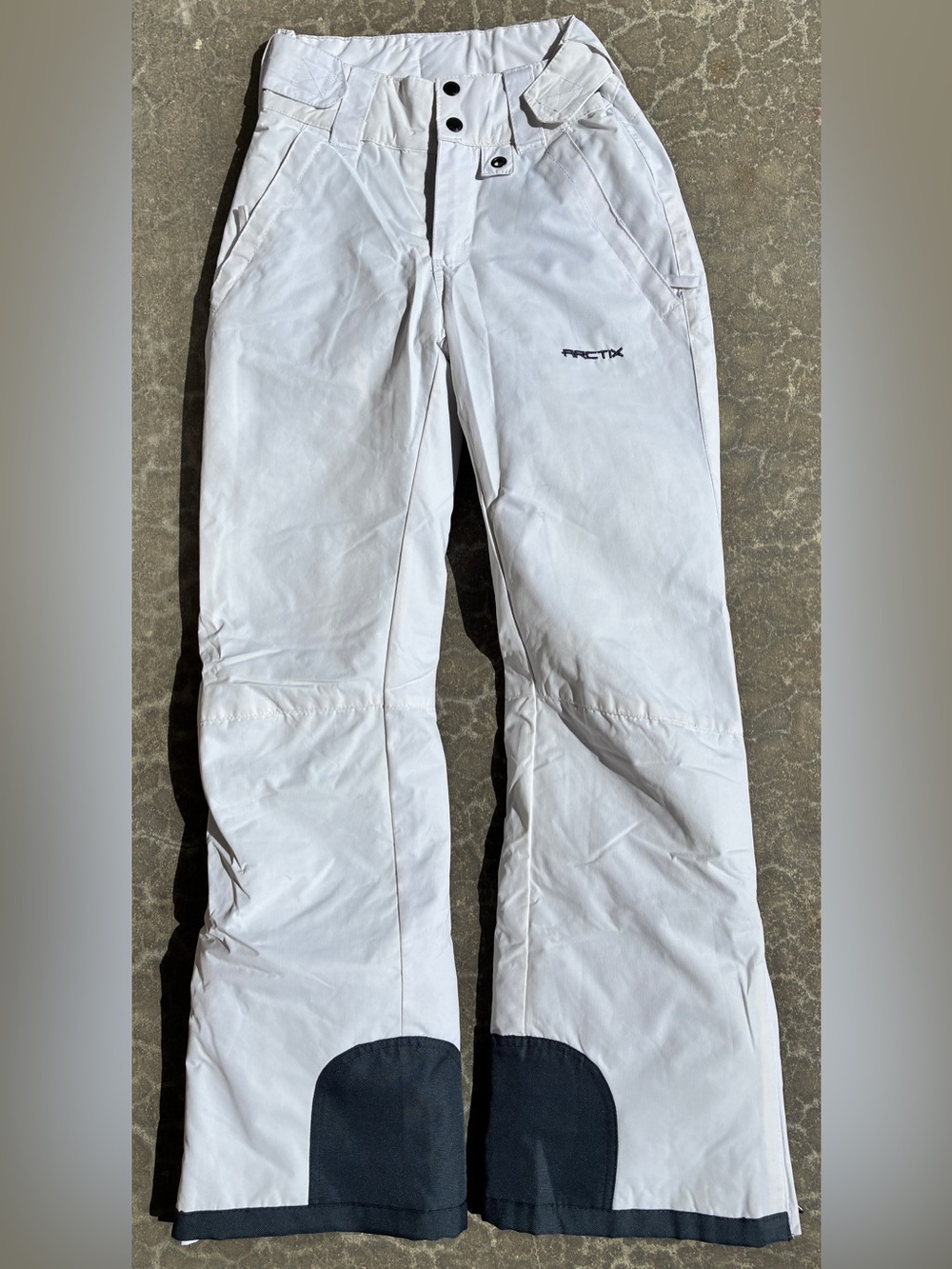 Arctix White Women's Snow Pants with Black Cuff Reinforcements